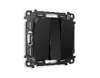 Комплект механизма 3-кл выключателя, черный матовый, MO805010 Ambrella Volt, трехклавишный