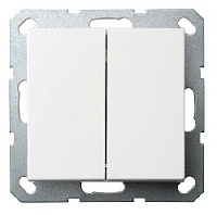 Дизайнерский выключатель, белый, 83022W, Wedder, двухклавишный, проходной