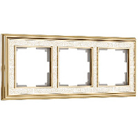 Дизайнерская рамка 3 местная, золото / белый, алюминий, акрил, W0031429 Werkel