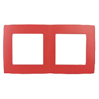 Дизайнерская рамка 2 местная, красный, Б0019397 Эра, серия 12
