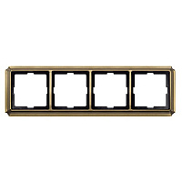 Дизайнерская рамка 4 местная, античная латунь, MTN483443 Schneider Electric, серия Merten Antique