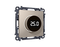 Комплект механизма терморегулятора теплого пола с цифровым дисплеем с подсветкой, серо-бежевый, MA365810  Ambrella Volt, терморегулятор
