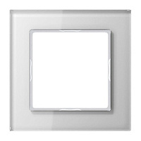 Дизайнерская рамка 1 местная, белое стекло, AC581GLWW Jung, серия A Creation