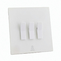 Дизайнерский выключатель Aura Белый лед, BAW3KBE Bonze трехклавишный