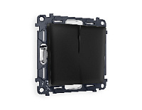 Комплект механизма 2-кл проходного выключателя, черный матовый, MA803020 Ambrella Volt, двухклавишный