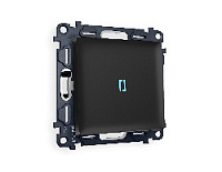 Комплект механизма 1-кл выключателя с подсветкой 10000K голубой свет, черный матовый, MA802020 Ambrella Volt, одноклавишный