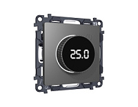 Комплект механизма терморегулятора теплого пола с цифровым дисплеем с подсветкой, антрацитовый, MA655810  Ambrella Volt, терморегулятор