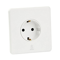 Дизайнерская розетка с/з и шторками электрическая Mira Белый лед, BMW1SS Bonze