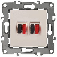 Дизайнерская аудио розетка двойная, слоновая кость, Б0027462 Эра, серия 12