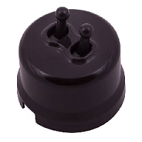 Кнопка тумблерная, звонковая, двойная, пластик, коричневый, JRE.PT52.PG02 Jantera