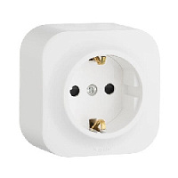 Дизайнерская розетка с заземлением и шторками, белый, 782220 Legrand, серия Quteo