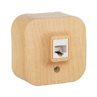 Дизайнерская розетка телефонная RJ-11, дерево, 782274 Legrand, серия Quteo