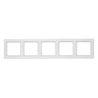Дизайнерская рамка 5 местная, полярная белизна, с эффектом бархата, 10156089 Berker, серия Q.1