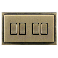 Ретро выключатель возвратный Colossal II Античная латунь, GD2564-2-BAZ T&J Electric четырехклавишный проходной