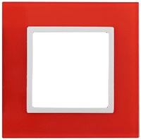 Дизайнерская рамка 1 местная, красный, Б0034478 Эра, серия Elegance