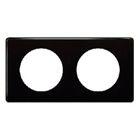 Дизайнерская рамка 2 местная, черный глянец, 066682 Legrand, серия Celiane