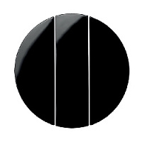 Тройная клавиша выключателя, черный, глянцевый, 16652045 Berker, серии R.1/R.3