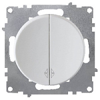 Дизайнерский выключатель, белый, 2172777 OneKeyElectro, двухклавишный проходной