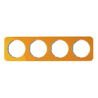 Дизайнерская рамка 4 местная, оранжевый/полярная белизна, 10142339 Berker, серия R.1