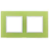 Дизайнерская рамка 2 местная, лайм, Б0034498 Эра, серия Elegance