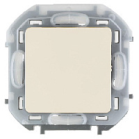 Дизайнерский выключатель IP44, слоновая кость, 673671 Legrand, одноклавишный, проходной, серия Inspiria