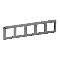 Дизайнерская рамка 5 местная, сталь, 754155 Legrand, серия Valena Life