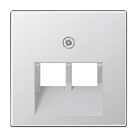 Накладка двойной розетки компьютерной/ телефонной, алюминий, A569-2BFPLUAAL Jung, серия A
