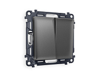 Комплект механизма 2-клавишного перекрестного выключателя , антрацитовый, MA653030 Ambrella Volt, двухклавишный