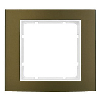 Дизайнерская рамка 1 местная, коричневый/полярная белизна, алюминий, 10113021 Berker, серия B.3