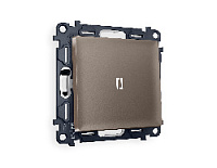 Комплект механизма 1-кл проходного выключателя с подсветкой 5600K нейтральный белый свет, темная бронза матовый, MA632035 Ambrella Volt, одноклавишный