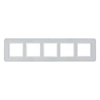Дизайнерская рамка 5 местная, алюминиевый, 10156184 Berker, серия Q.7