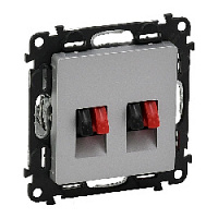 Дизайнерская аудио розетка двойная, алюминий, 753678 Legrand, серия Valena Life