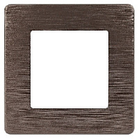 Дизайнерская рамка 1 местная, Сатин, бронза, Б0052506 Эра, серия 12