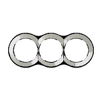 Дизайнерская рамка 3 местная, хром, 88630-33 Simon, серия 88