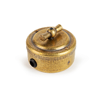 Ретро выключатель поворотный, бронза, 30101-1 Vintage-Brass, одноклавишный, проходной