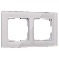 Дизайнерская рамка 2 местная, дымчатый, стекло, W0021117 Werkel