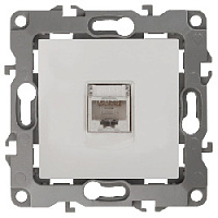 Дизайнерская розетка интернет RJ-45, белый, Б0014723 Эра, серия 12