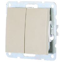 Дизайнерский выключатель, бежевый, 861101-1 LK Studio, двухклавишный, серия LK60