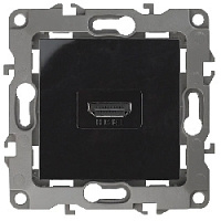 Дизайнерская розетка HDMI, черный, Б0027486 Эра, серия 12