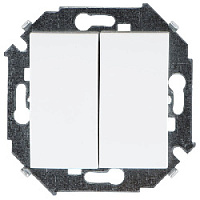 Дизайнерский выключатель, белый, 1591397-030, Simon, двухклавишный проходной, серия 15