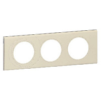 Дизайнерская рамка 3 местная, кожа макиато, камень, 069433 Legrand, серия Celiane