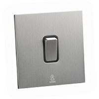 Дизайнерский выключатель Aura Никель браш, BAN1KB Bonze одноклавишный проходной