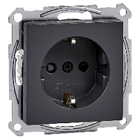 Механизм розетки с заземлением и шторками, антрацит, MTN2300-0414 Schneider Electric, серия Merten System M