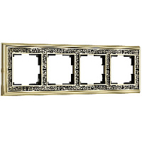 Дизайнерская рамка 4 местная, золото / черный, алюминий, акрил, W0041430 Werkel