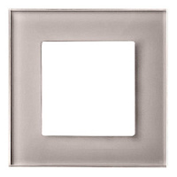 Дизайнерская рамка 1 местная, светло-дымчатый, стекло, GL-P101-LSG CGSS, серия Эстетика