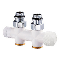 Дизайнерский клапан прямой для радиаторов для 2-х трубной системы отопления Tondera 1/2" белый 0686-1500VCEA S.R.Rubinetterie