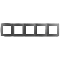Дизайнерская рамка 5 местная, графит, Б0019382 Эра, серия 12