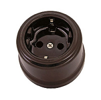 Розетка с заземляющим контактом коричневый, SQ1820-0412 TDM ELECTRIC, серия Болонь