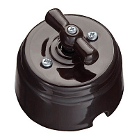 Ретро выключатель "Арбат" коричневый, Interior Electric одно- двухклавишный