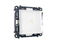 Комплект механизма 1-кл проходного выключателя с подсветкой 3200K мягкий теплый свет, белый матовый, MA122030 Ambrella Volt, одноклавишный